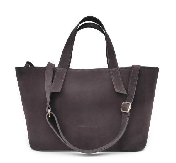 Klasyczna zamszowa torebka brązowa czekoladowa