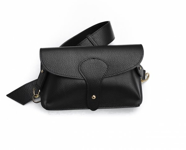 Listonoszka torebka skóra naturalna czarna