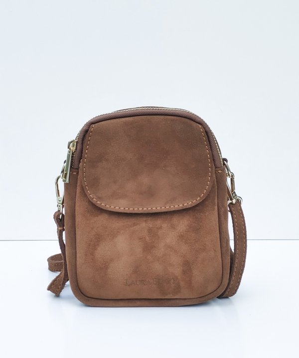 Listonoszka zamszowa rowerówka brązowa cynamonowa