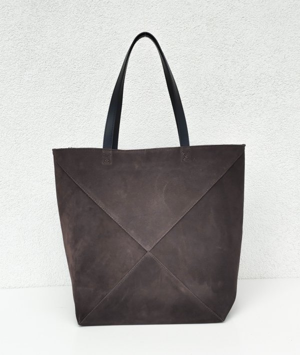 MAXI torba skóra zamszowa brązowa czekoladowa