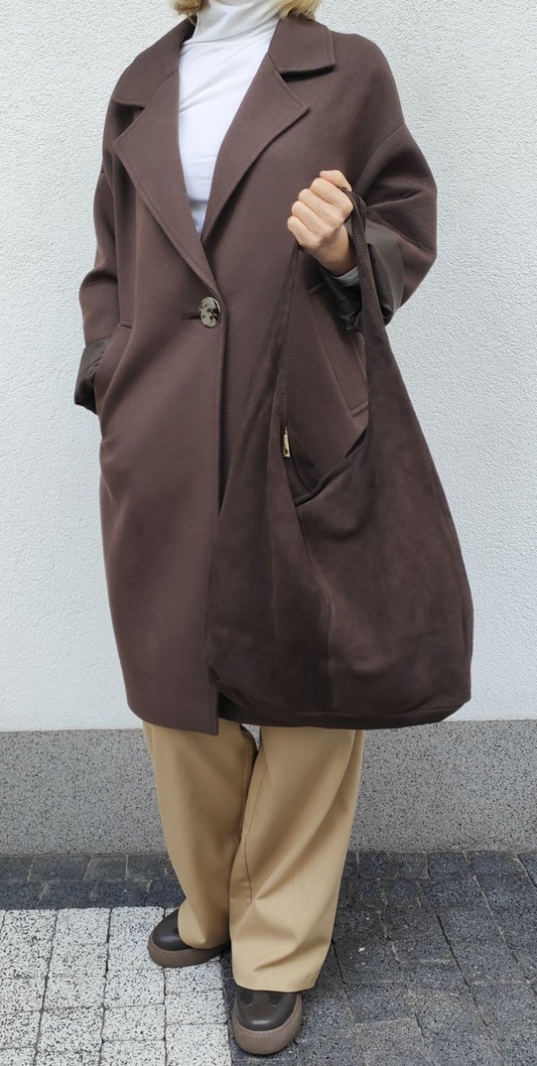 Zamszowy czekoladowy worek Vera Pelle