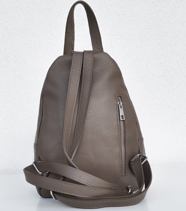 Beżowy Fango Plecak skóra naturalna zamsz Vera Pelle