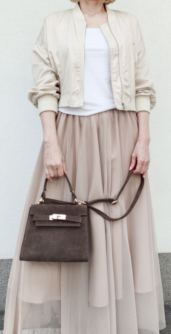 Modna zamszowa torebka skóra naturalna  Laura Biaggi brązowa czekoladowa espresso