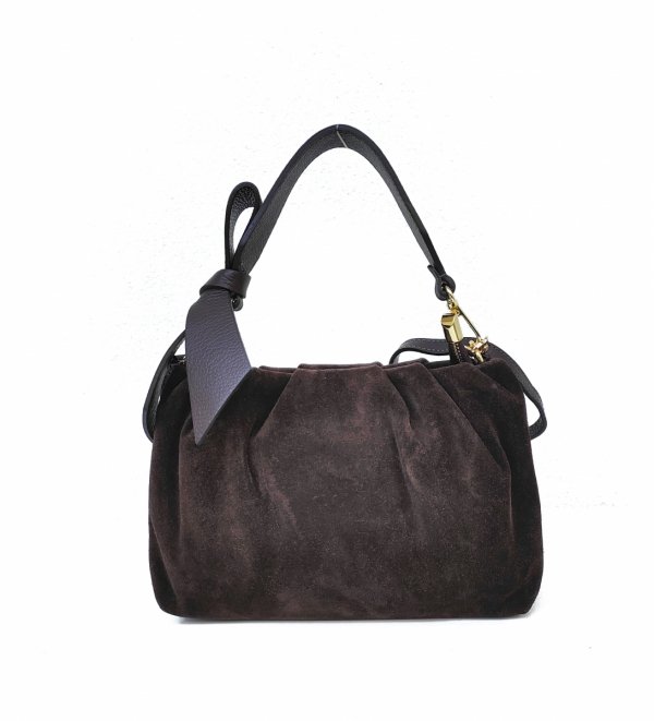 Listonoszka torebka zamszowa czekoladowa espresso