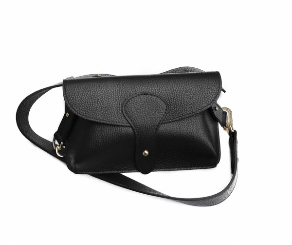 Listonoszka torebka skóra naturalna czarna