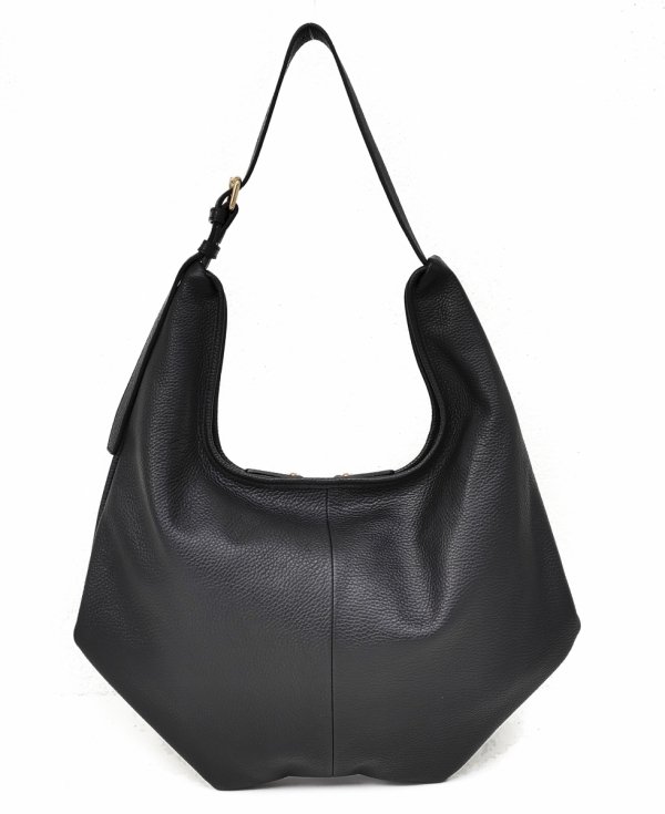 Czarny worek skóra naturalna Laura Biaggi