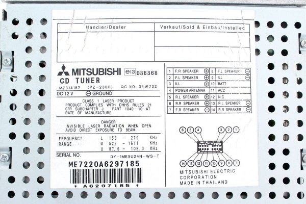 Radio oryginał - Mitsubishi - Colt - zdjęcie 7