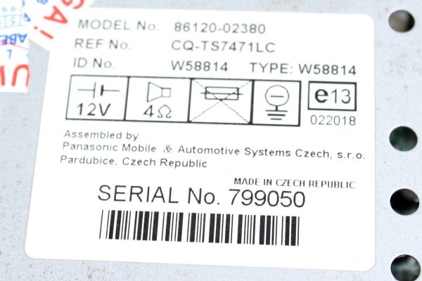 _Radio Toyota Corolla E12 2007 