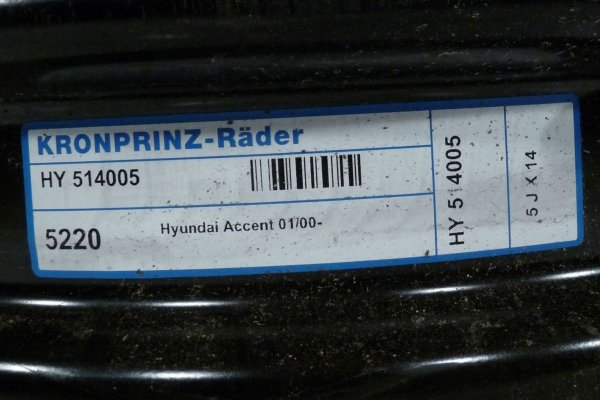 Felga stalowa R14 4x100 Hyundai Getz 2002-2009