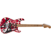 EVH Striped Series Frankenstein Frankie Maple Fingerboard Red with Black Stripes Relic