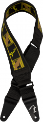 Fender Swell Neoprene Strap Blk/Ylw/Brn Mono 2.5