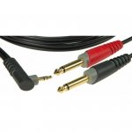 Klotz AY5A-0200 kabel 2m 2x jack mono - mini jack stereo kątowy