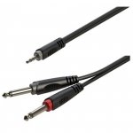 Roxtone RAYC130L1 kabel audio mini jack- 2x jack 1m