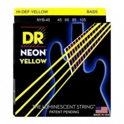 DR Strings NYB-45 Neon Yellow struny do gitary basowej 45-105