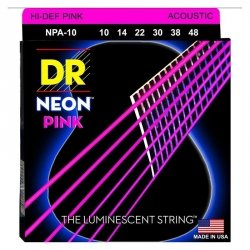 Dr Strings NPA-10 10-48 neon pink struny do gitary akustycznej