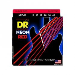 DR Strings NRE-10 Neon Red struny do gitary elektrycznej 10-46