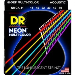 Dr Strings NMCA-11 11-50 neon Multi-Color struny do gitary akustycznej