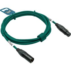 GoodDrut XLRm-XLRf 3m zielony kabel mikrofonowy