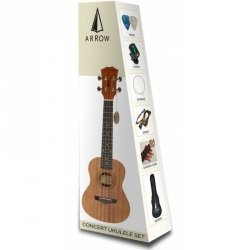 Arrow MH10 ukulele koncertowe mahoniowe z zestawem akcesoriów
