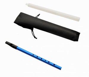 Flażolet metalowy z etui Whistle-1 niebieski