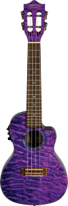 Lanikai Quilted Maple Concert Ukulele Purple Preamp Cutaway