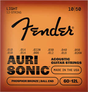 Fender AuriSonic 60-12L Acoustic Guitar Strings Phosphor Bronze 12-String 10-48