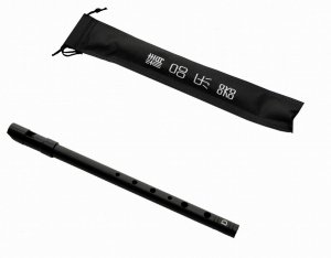 Flażolet metalowy z etui Whistle-2a czarny