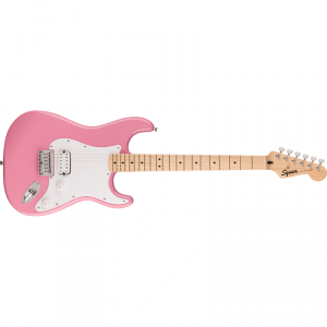 Squier Sonic Stratocaster HT H Maple Fingerboard White Pickguard Flash Pink