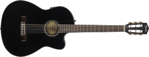 Fender CN-140SCE Nylon Thinline Walnut Fingerboard Black w/case