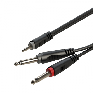Roxtone SAYC130L2 Kabel audio Jack 3.5 stereo 2xJack 6.3 mono 2m