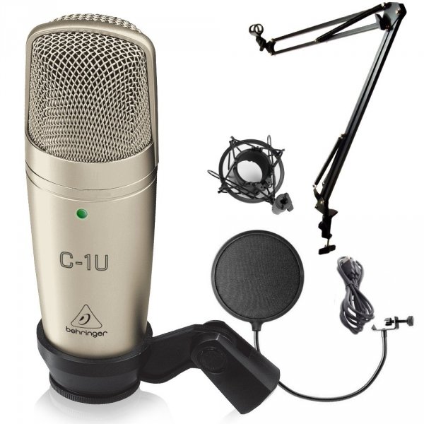 Behringer C1U + Koszyk + Statyw + PopFiltr Zestaw2
