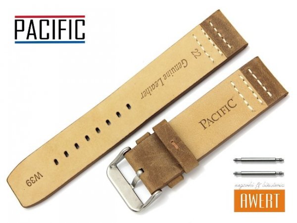 PACIFIC 22 mm pasek skórzany W39A brązowy W39A-6WH-22