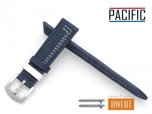 PACIFIC 20 mm pasek skórzany W73 granatowy W73-2WH-20