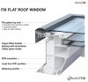 ROOFLITE Flachdach-Fenster FRF B600, Festelement mit Flachglas Segment, Weiß PVC-Rahmen, Tageslicht für flache Dächer ohne kuppel, Qualitätsproduktion der VKR-Gruppe wie VELUX