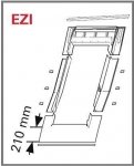Eindeckrahmen Roto EDT Rx200 (EDR EZI+WD) für ebener Ziegel mit WD, für profilierte Eindeckmaterialien bis 30 mm Höhe