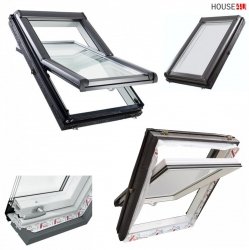 Dachfenster Roto R69G K200 (WDF R69G  K WD) blueTec Comfort Schwingfenster aus Kunststoff mit Wärmedämmblock Uw=0,99 3-fach-Verglasung Aluminium