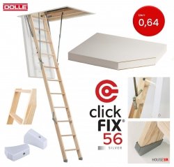 Bodentreppe DOLLE 56 70x120 SILBER clickFIX® U=0,64 aus Holz Energiesparende 