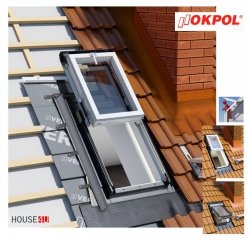 Dachluken Okpol IGWX+ E2 55x78 für Nutzräume Uw=1,2 Dachausstiegsfenster aus Kunststoff SOLID+ PVC - Ausstiegsfenster - Dachausstieg - Dachluke - Dachfenster