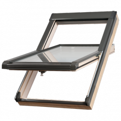 Dachfenster Okpol ISOV E2 66x140 Schwingfenster Uw=1,2 W/m²K   Holz klar lackiert