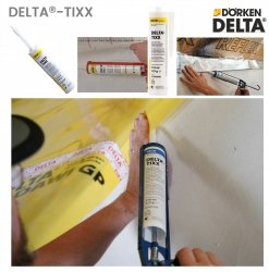 Dörken DELTA®-TIXX, Kleber, 310 ml, PA-Folien und Baupappen sowie für deren luftdichten Anschluss an saugende Oberflächen wie Putz, Beton, Holz, DIN 4108-11