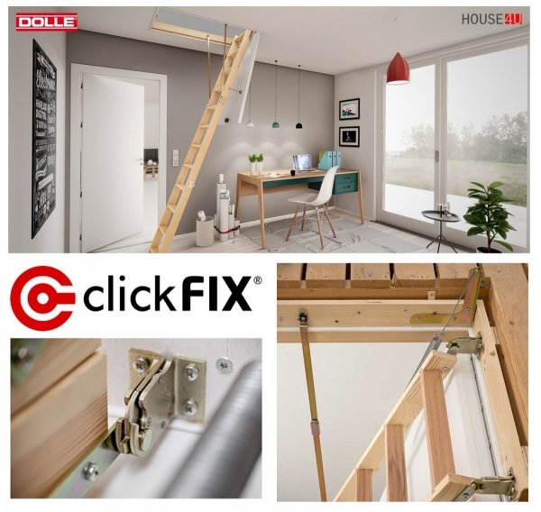 Bodentreppe Dolle CLICKFIX 36 MINI GOLD Holz
