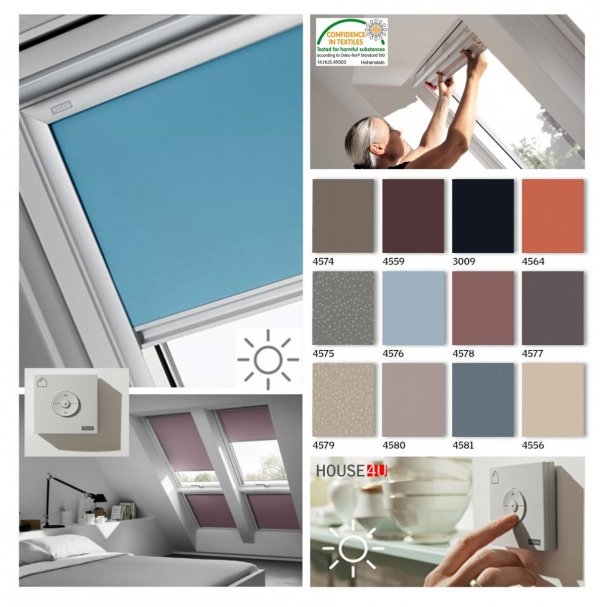 VELUX DSL Premium INTEGRA® Solar-Verdunkelungsrollo für VELUX Dachfenster, Pick&amp;Click ®-Systems, dreilagigen Oeko-Tex®-Stoff