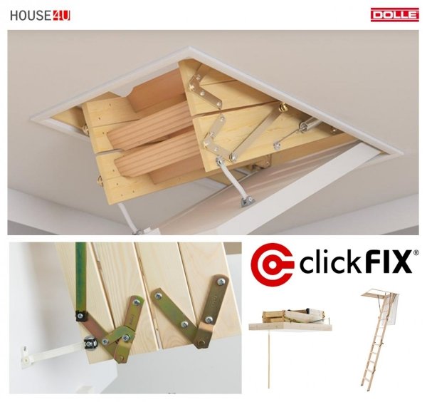 Bodentreppe Dolle CLICKFIX 36 MINI GOLD Holz