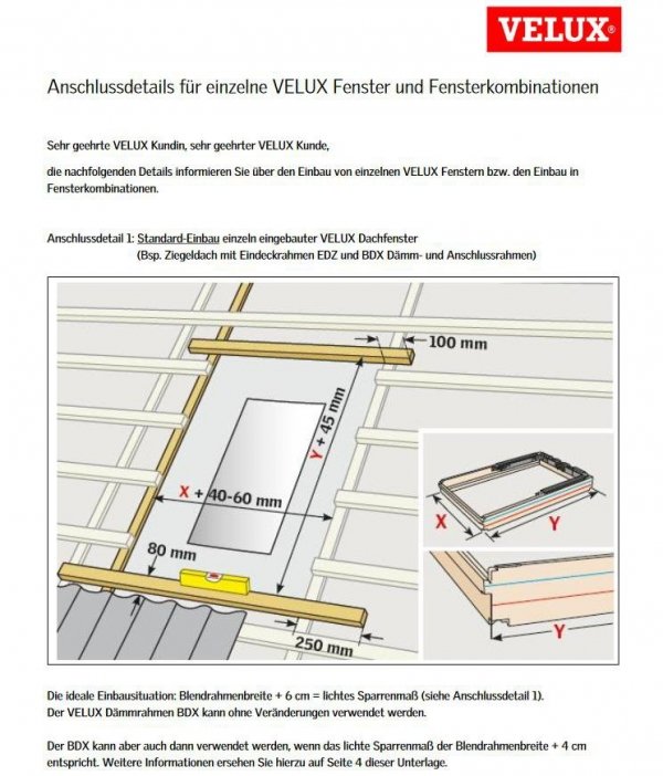 Thermische Isolationsset Set Velux BDX / Dämm- und Anschlussprodukte www.house-4u.eu