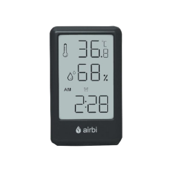Airbi FRAME termohigrometr, z budzikiem, alarm, zegar, pamięć min max, kolor czarny
