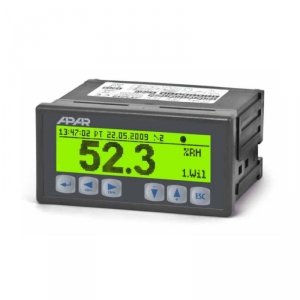 APAR AR200 rejestrator uniwersalny dwukanałowy temperatury i sygnałów analogowych wyświetlacz LCD tablicowy 96x48 mm