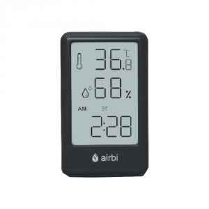 Airbi FRAME termohigrometr, z budzikiem, alarm, zegar, pamięć min max, kolor czarny