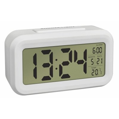 TFA 60.2018.01 LUMIO budzik biurkowy zegar elektroniczny, czarny