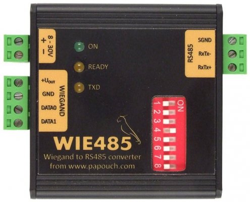 Papouch Wie485 konwerter przemysłowy Wiegand do RS485 