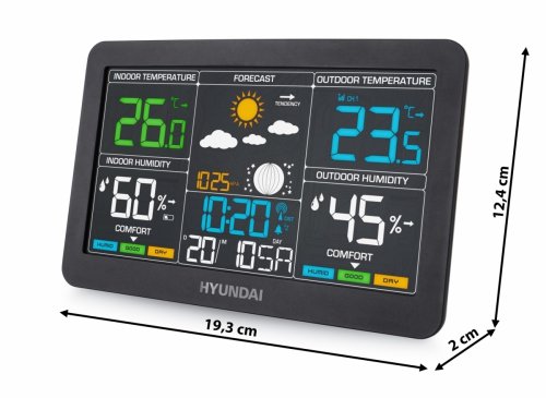 Hyundai WS 4480 -  stacja meteorologiczna z czujnikiem zewnętrznym i DCF